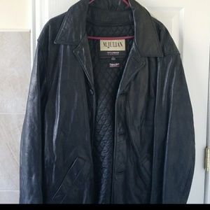 Wilson mens leather trench coat